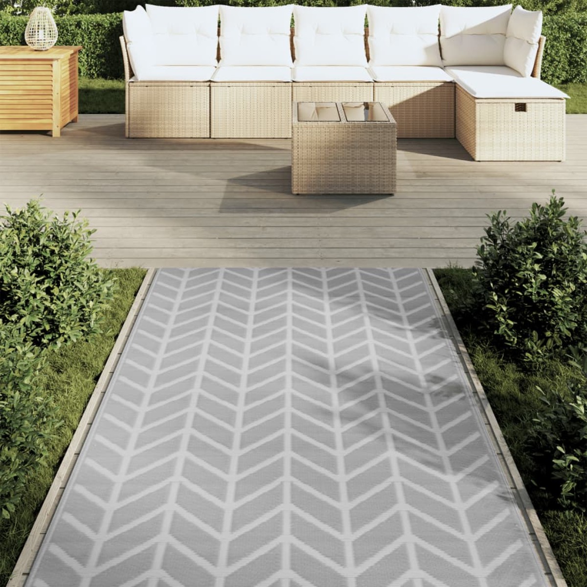 vidaXL Χαλί εξωτερικού χώρου ARAKIL γκρι 120x180 cm PP