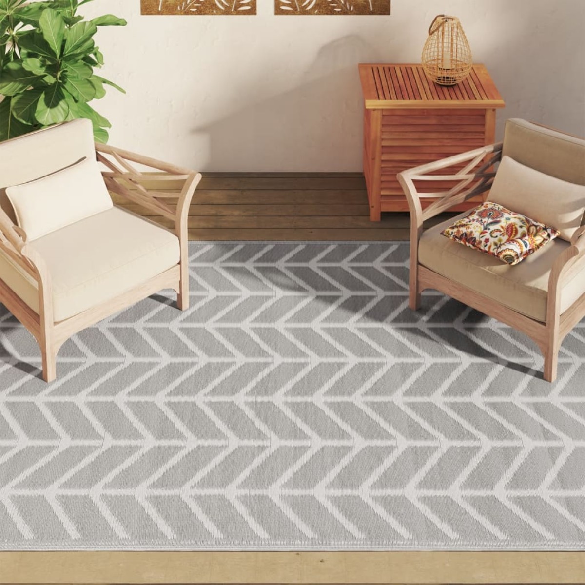 vidaXL Χαλί εξωτερικού χώρου ARAKIL Γκρι 160x230 cm PP