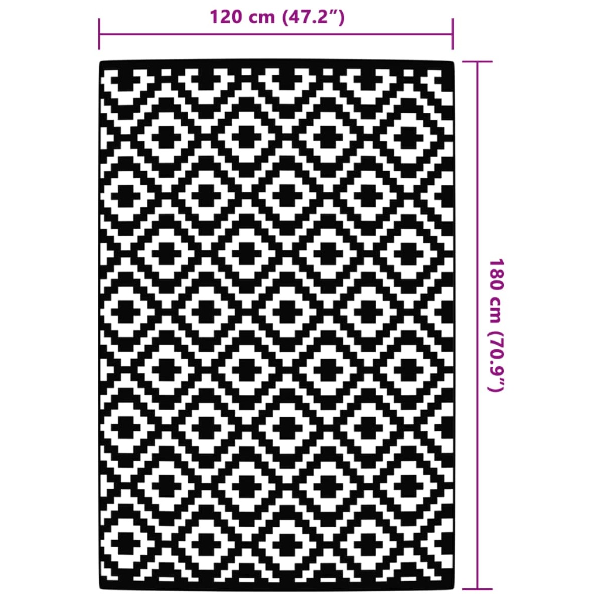 vidaXL Χαλί εξωτερικού χώρου ARAKIL γκρι 120x180 cm PP