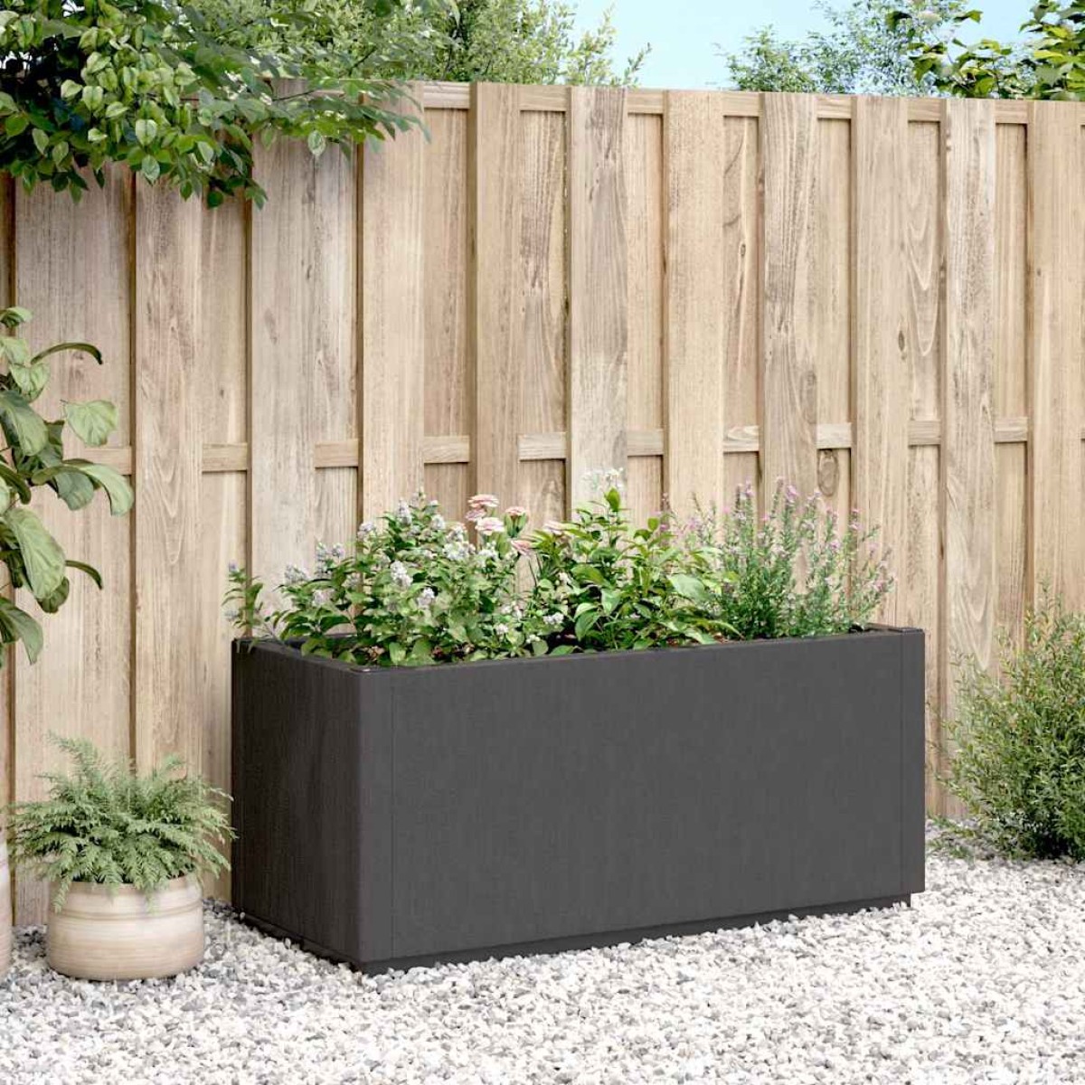 vidaXL Ζαρντινιέρα Κήπου Σκούρο Γκρι 80x36x35 εκ. Πολυπροπυλένιο