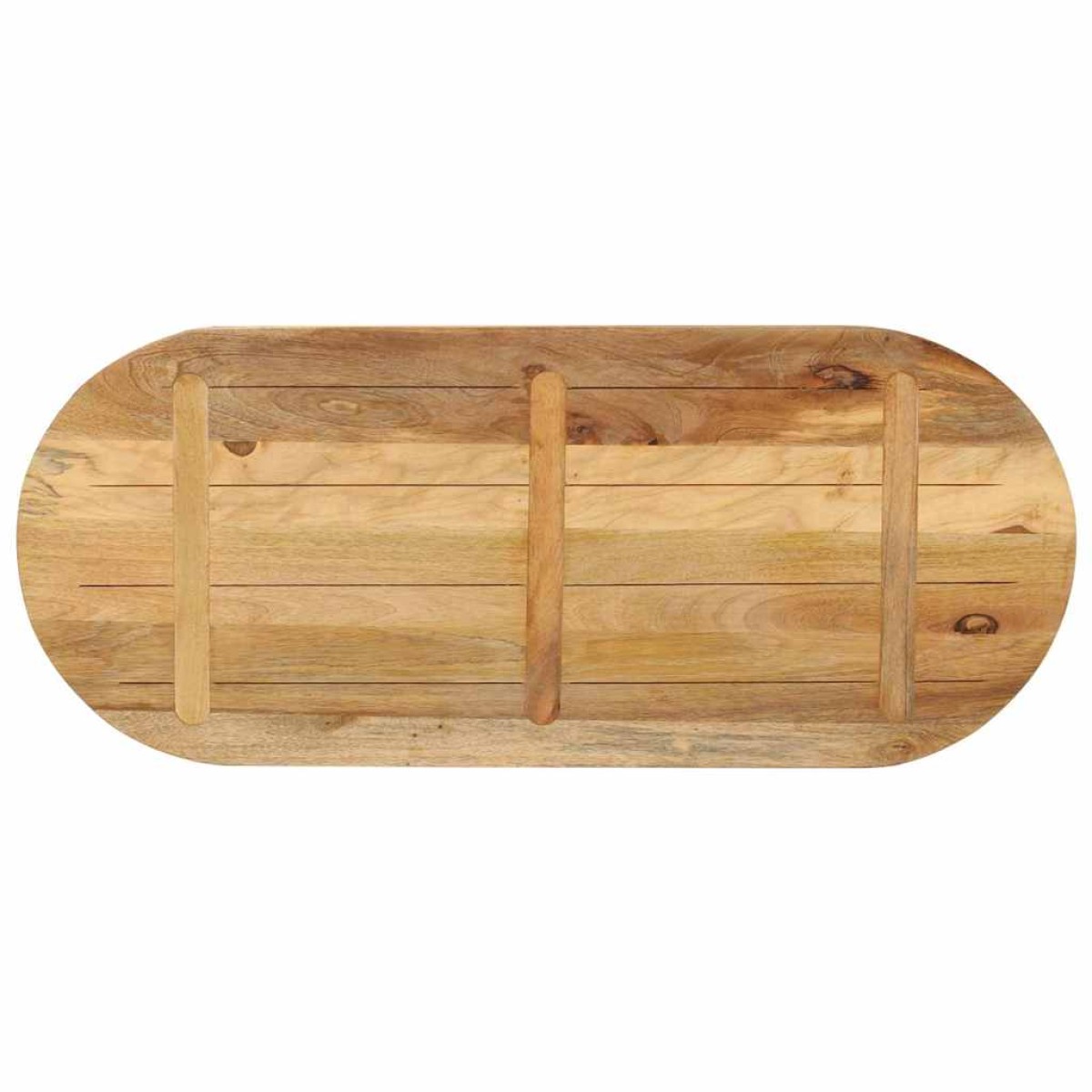 vidaXL Επιφάνεια Τραπεζιού Οβάλ 140x60x2,5 εκ Μασίφ Ακατ. Ξύλο Μάνγκο