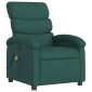 vidaXL Πολυθρόνα Μασάζ Ανακλινόμενη Σκούρο Πράσινο Υφασμάτινη