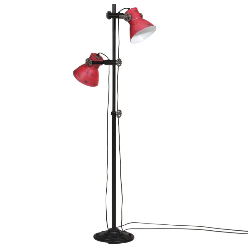 vidaXL Φωτιστικό Δαπέδου 25 W Αντικέ Κόκκινο 25 x 25 x 90/140 εκ. Ε27