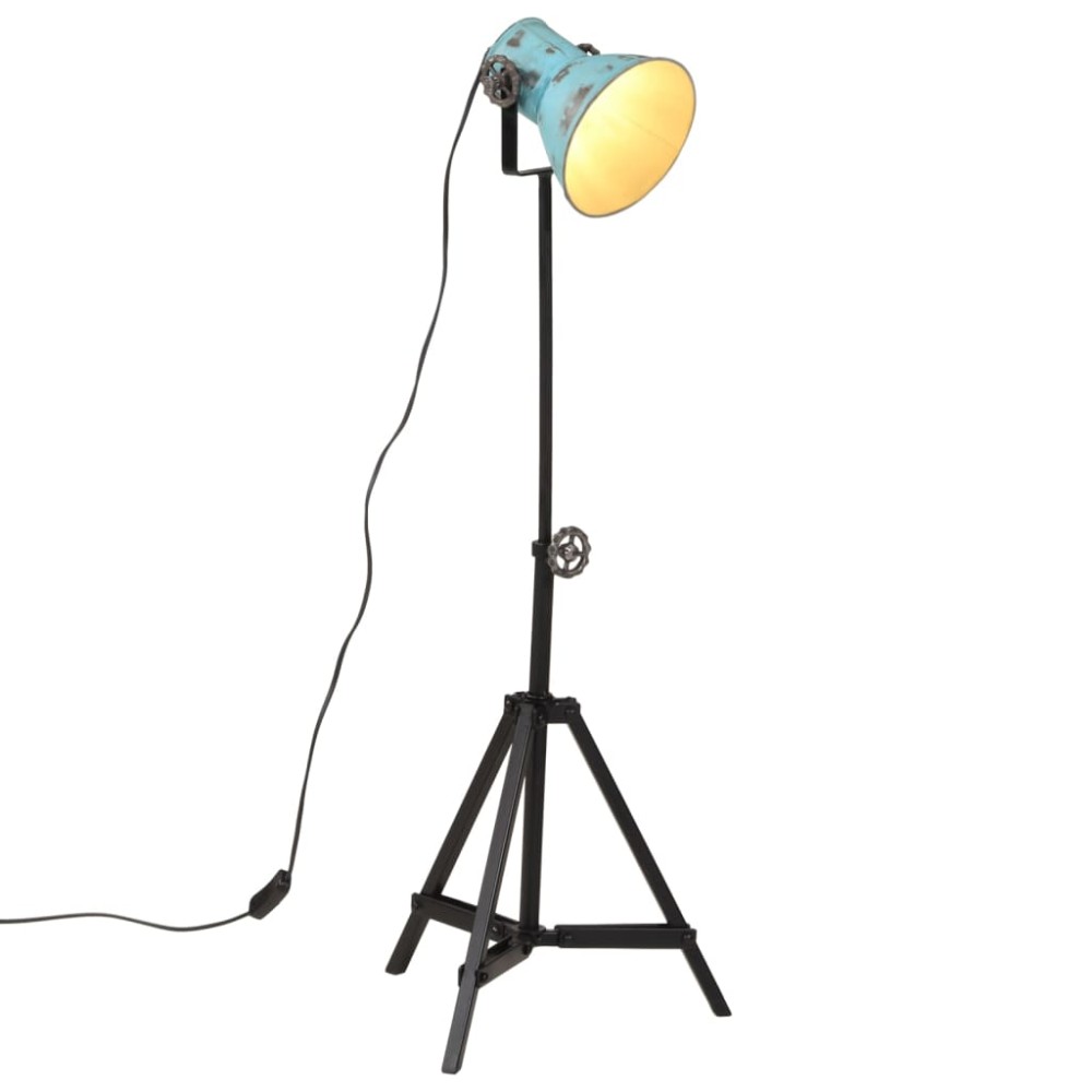vidaXL Φωτιστικό Δαπέδου 25 W Αντικέ Μπλε 35x35x65/95 εκ. Ε27