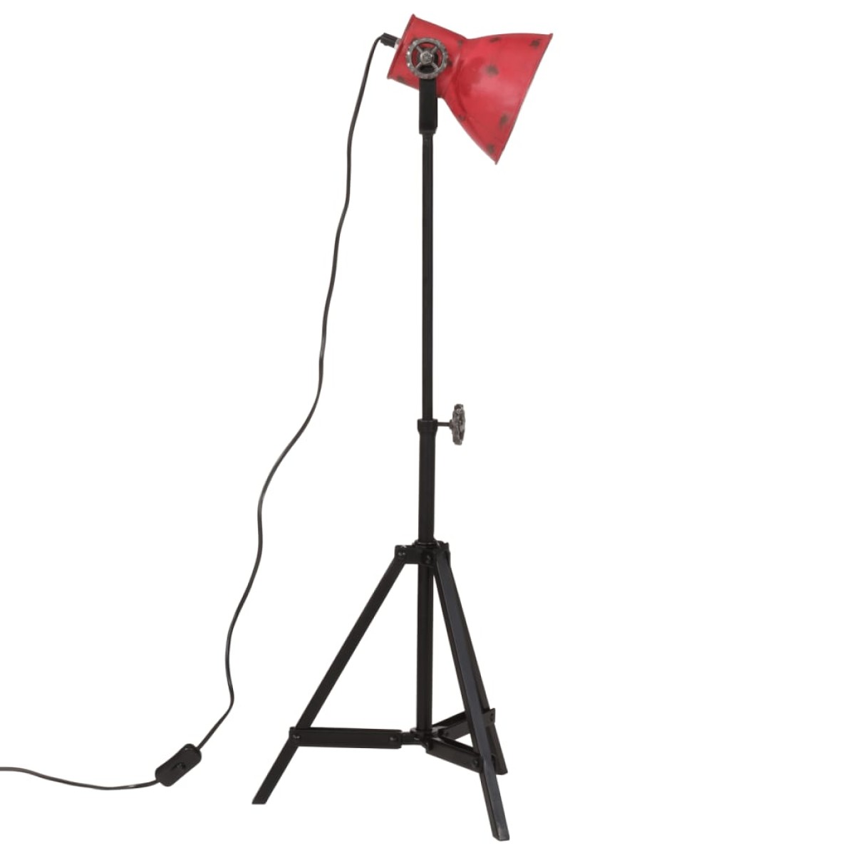 vidaXL Φωτιστικό Δαπέδου 25 W Αντικέ Κόκκινο 35x35x65/95 εκ. Ε27