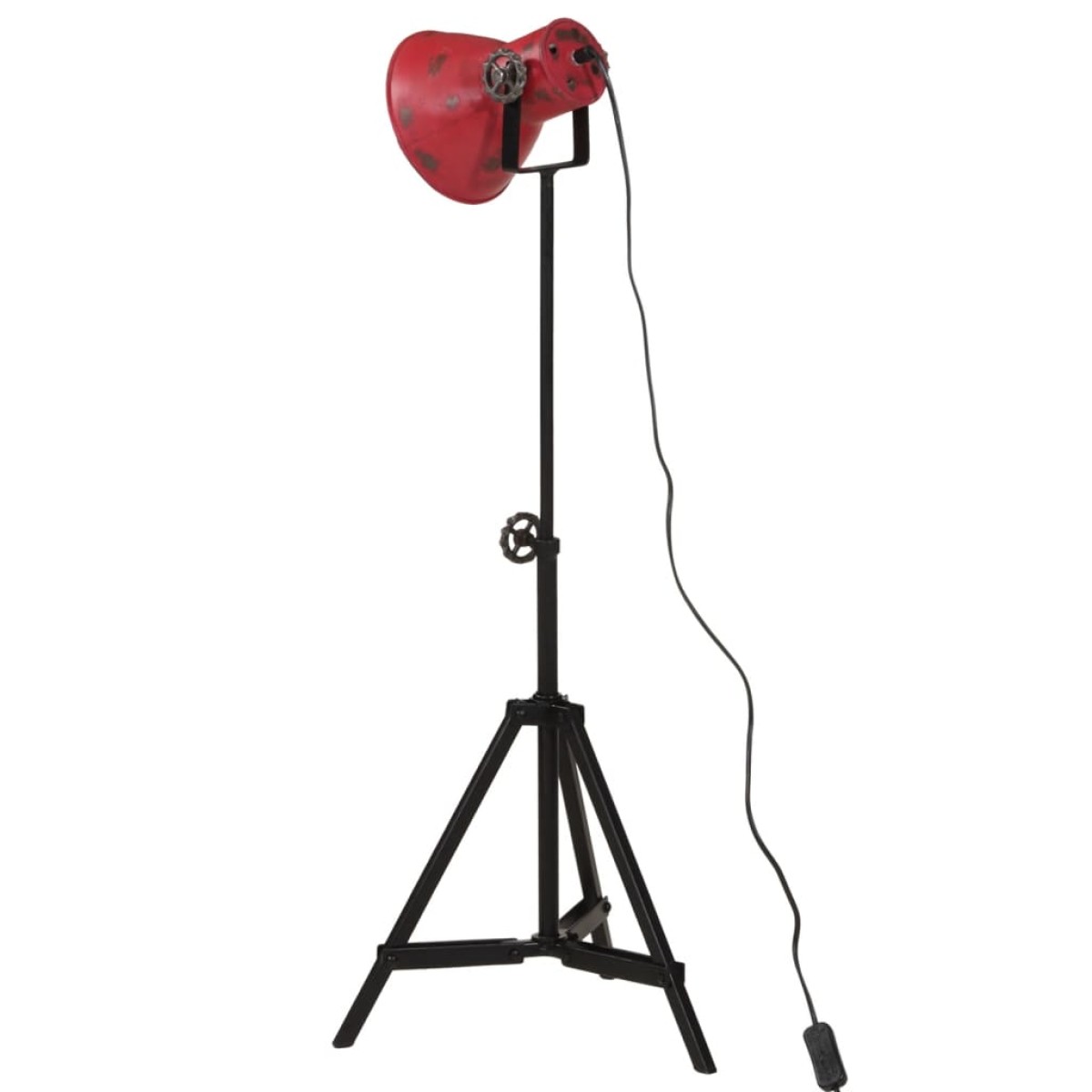 vidaXL Φωτιστικό Δαπέδου 25 W Αντικέ Κόκκινο 35x35x65/95 εκ. Ε27