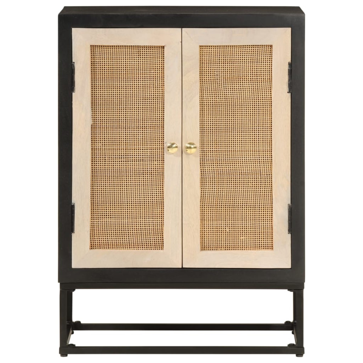 vidaXL Ντουλάπι Μαύρο 55x30x76 εκ. από Μασίφ Ξύλο Μάνγκο και Σίδηρο