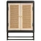 vidaXL Ντουλάπι Μαύρο 55x30x76 εκ. από Μασίφ Ξύλο Μάνγκο και Σίδηρο