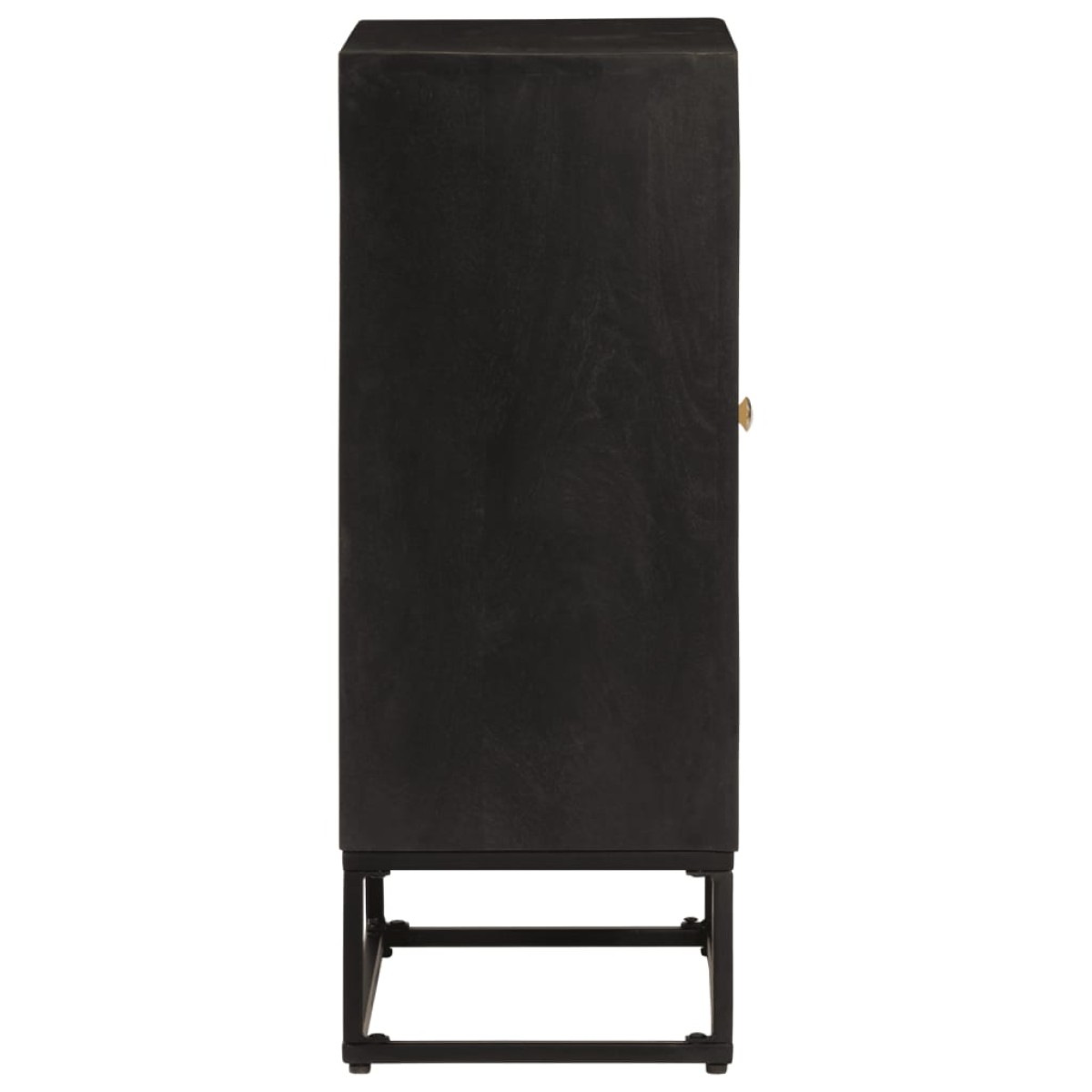 vidaXL Ντουλάπι Μαύρο 55x30x76 εκ. από Μασίφ Ξύλο Μάνγκο και Σίδηρο