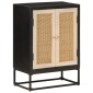 vidaXL Ντουλάπι Μαύρο 55x30x76 εκ. από Μασίφ Ξύλο Μάνγκο και Σίδηρο