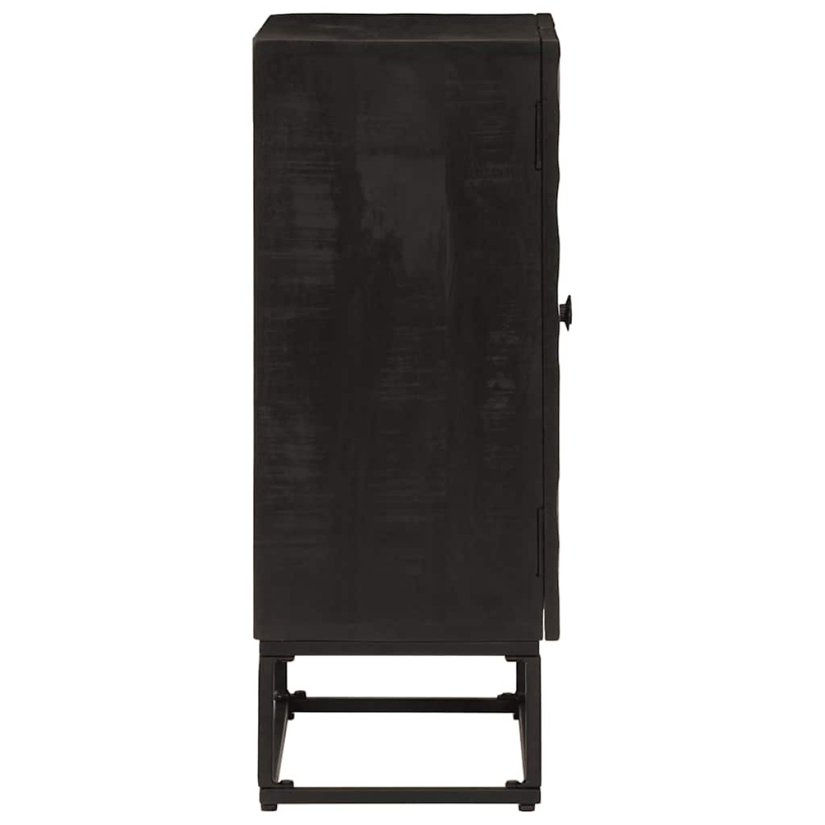 vidaXL Ντουλάπι Μαύρο 55x30x76 εκ. από Μασίφ Ξύλο Μάνγκο και Σίδηρο