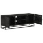 vidaXL Έπιπλο Τηλεόρασης Μαύρο 110x30x40εκ.Μασίφ Ξύλο Μάνγκο & Σίδηρος