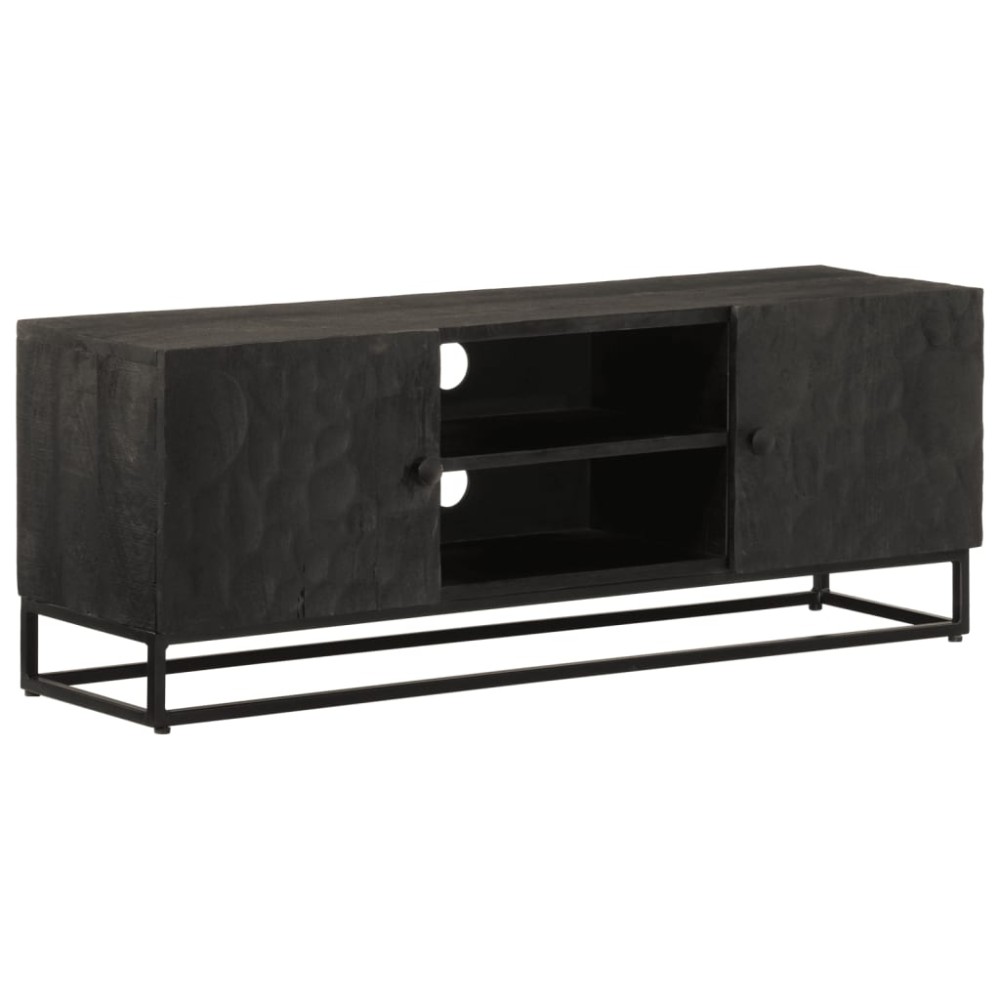 vidaXL Έπιπλο Τηλεόρασης Μαύρο 110x30x40εκ.Μασίφ Ξύλο Μάνγκο & Σίδηρος