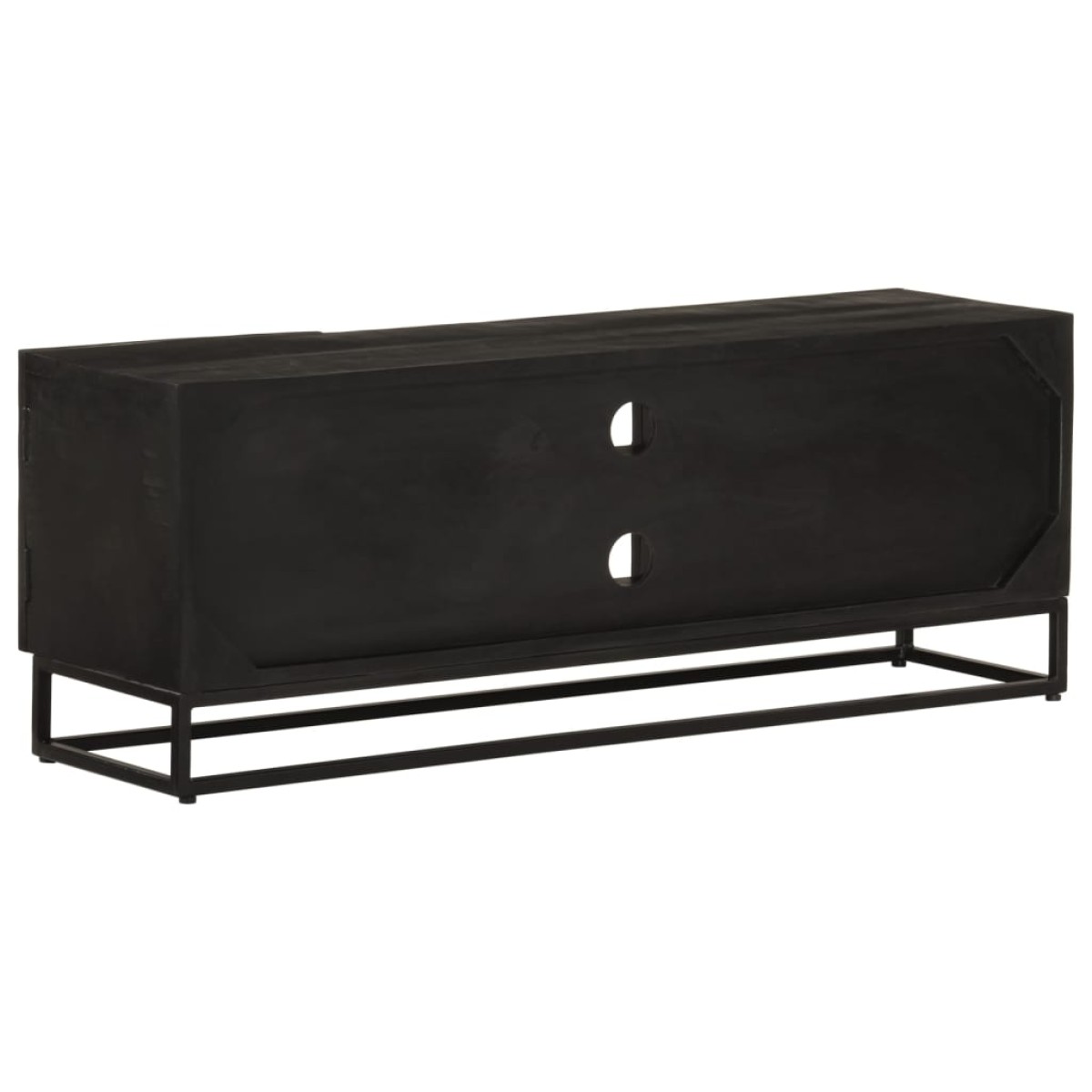 vidaXL Έπιπλο Τηλεόρασης Μαύρο 110x30x40εκ.Μασίφ Ξύλο Μάνγκο & Σίδηρος