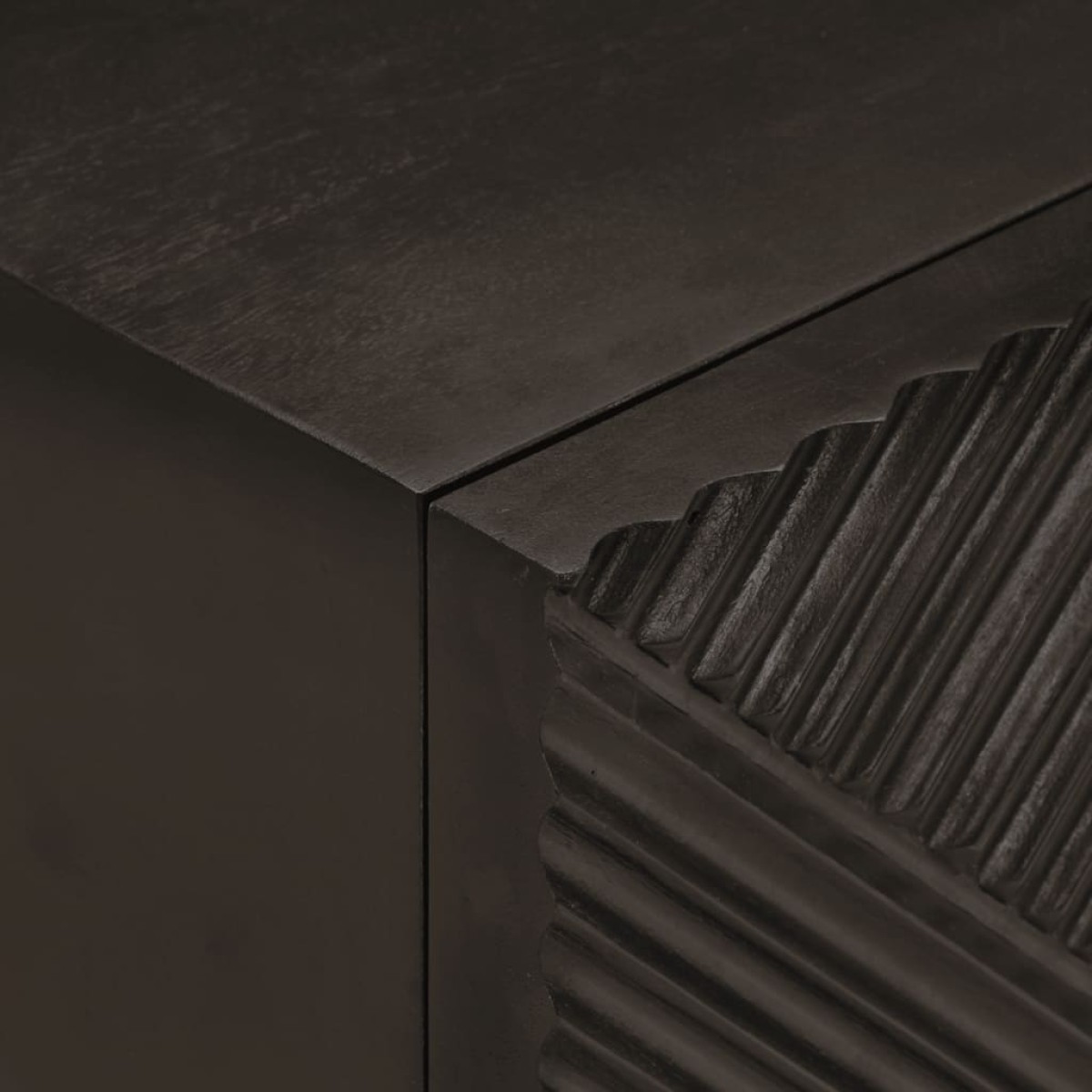 vidaXL Κομοδίνο Μαύρο 40x30x50 εκ. από Μασίφ Ξύλο Μάνγκο και Σίδερο