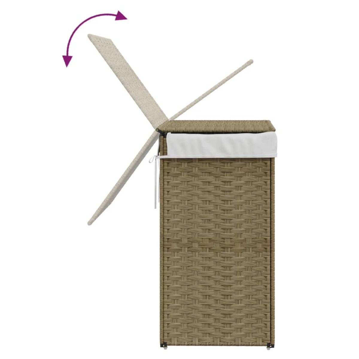vidaXL Καλάθι Πλυντηρίου με Καπάκι 46 x 33 x 60 εκ. Συνθετικό Ρατάν