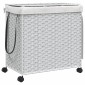 vidaXL Καλάθι Άπλυτων με Τροχούς Λευκό 60x35x60,5 εκ. από Ρατάν