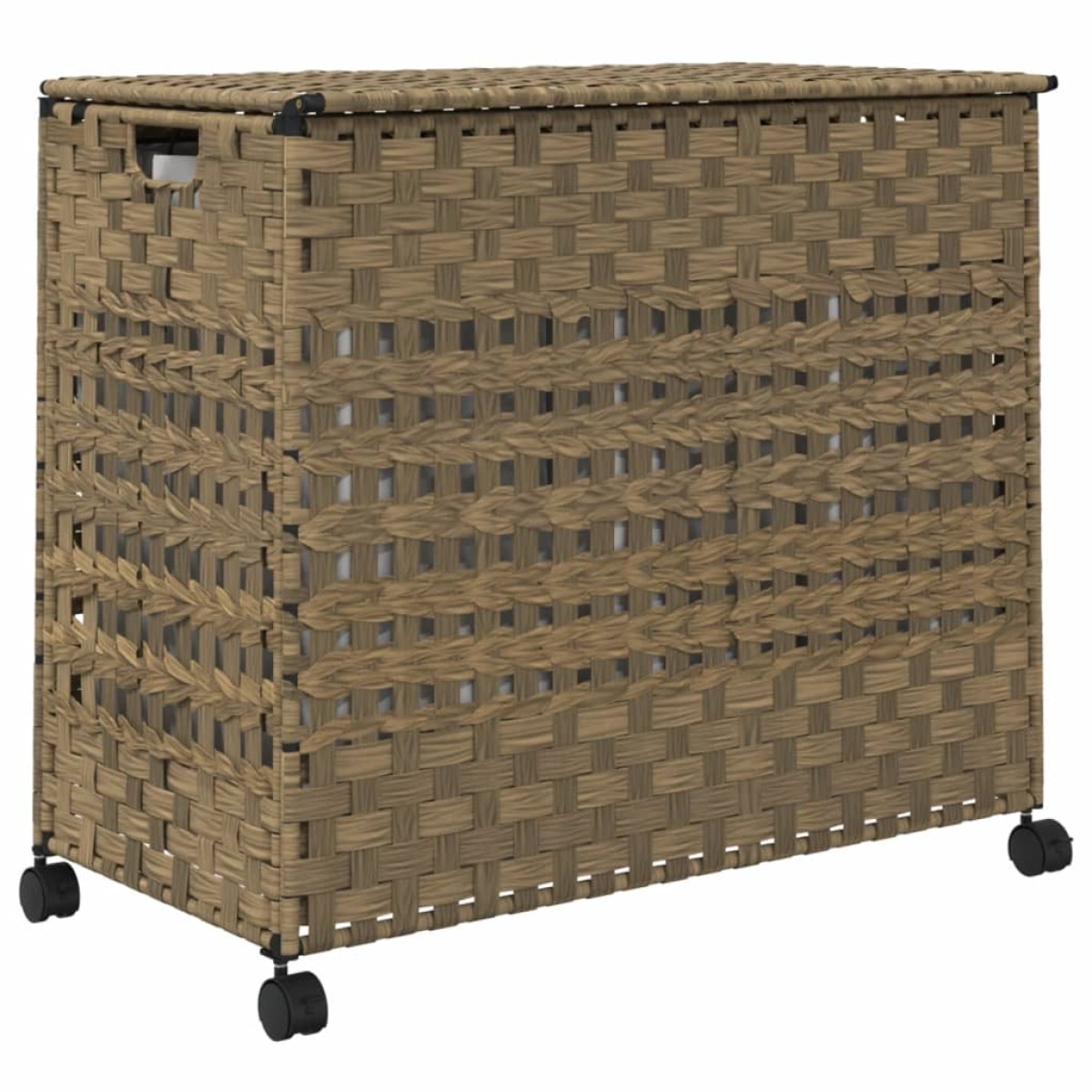 vidaXL Καλάθι Άπλυτων με Τροχούς 66 x 35 x 60 εκ. από Ρατάν
