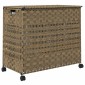 vidaXL Καλάθι Άπλυτων με Τροχούς 66 x 35 x 60 εκ. από Ρατάν