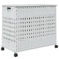 vidaXL Καλάθι Άπλυτων με Τροχούς Λευκό 66x35x60 εκ. από Ρατάν