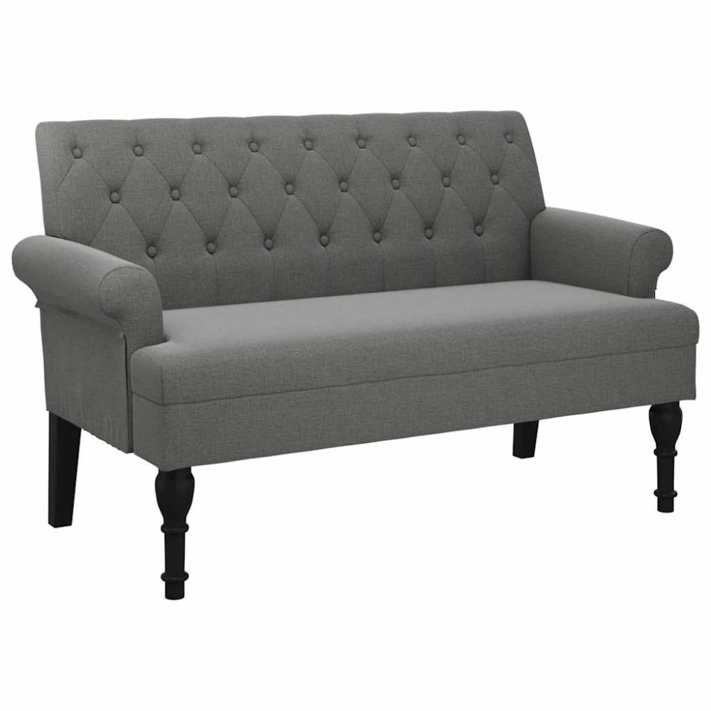 vidaXL Πάγκος με Πλάτη Σκούρο Γκρι 120x62x75,5 εκ. Ύφασμα
