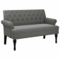 vidaXL Παγκάκι με Πλάτη Σκούρο Γκρι 120 x 62 x 75,5 εκ. Υφασμάτινο