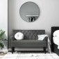 vidaXL Παγκάκι με Πλάτη Σκούρο Γκρι 120 x 62 x 75,5 εκ. Υφασμάτινο