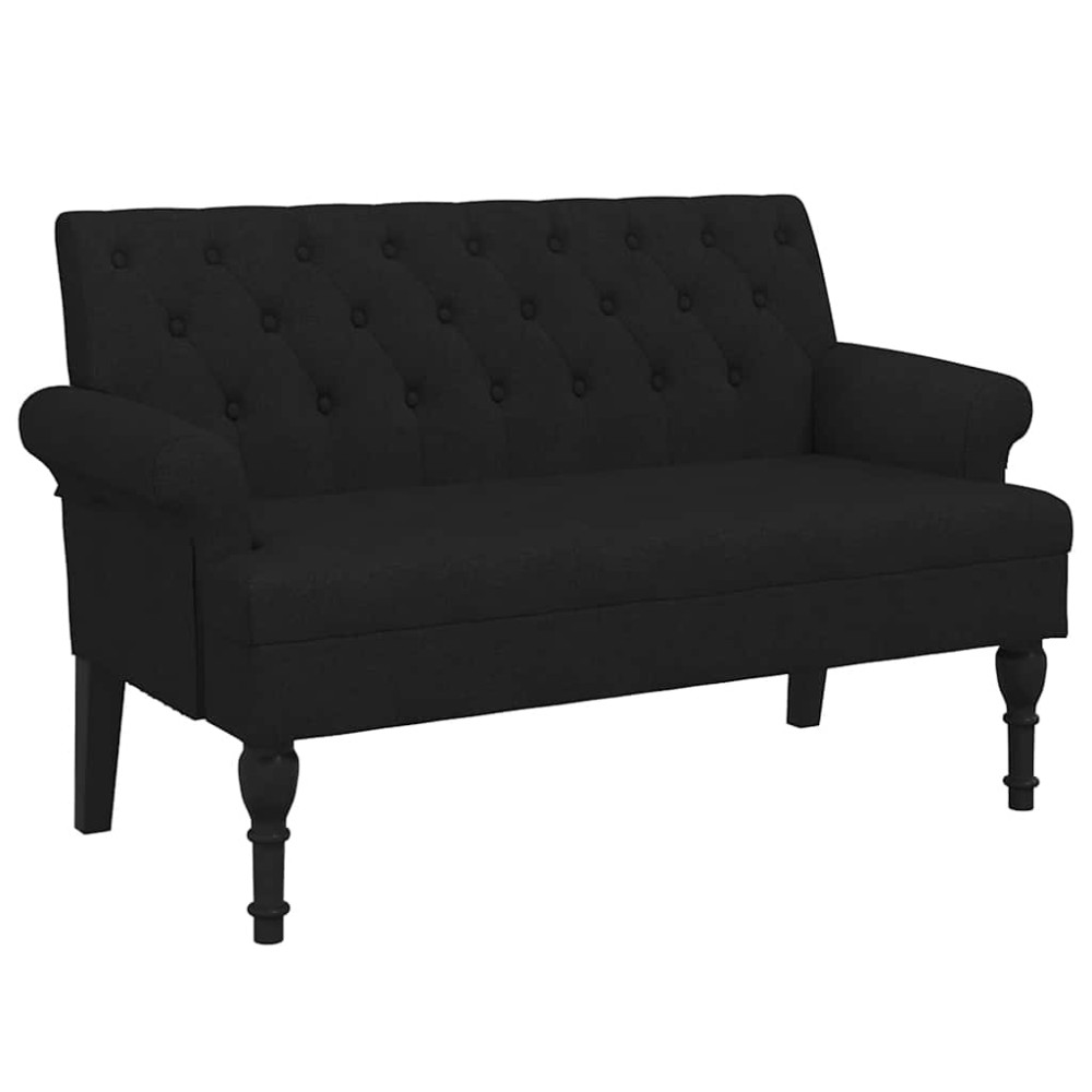vidaXL Πάγκος με Πλάτη Μαύρο 120x62x75,5 εκ. Ύφασμα