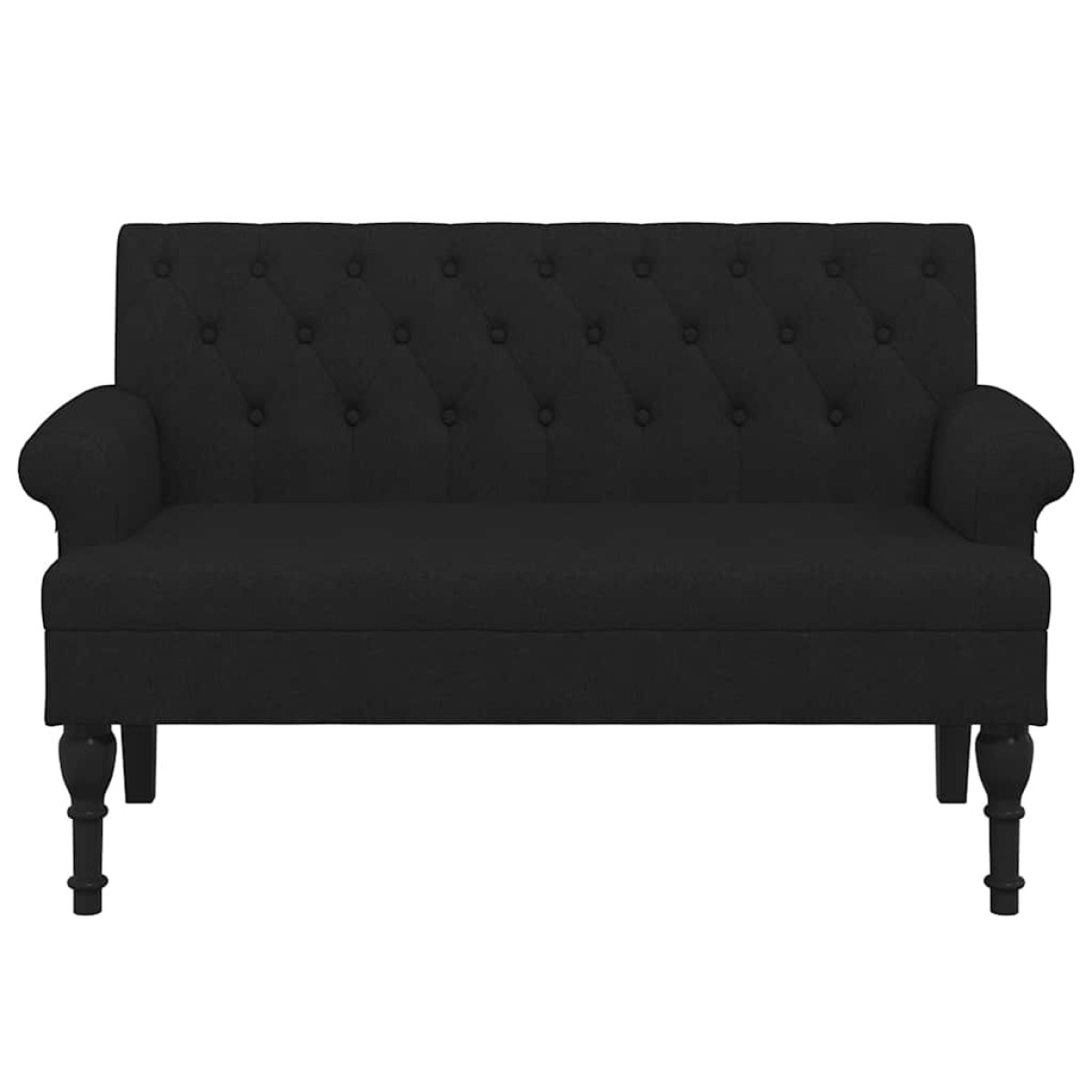 vidaXL Παγκάκι με Πλάτη Μαύρο 120 x 62 x 75,5 εκ. Υφασμάτινο