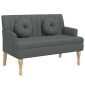 vidaXL Παγκάκι Σκούρο Γκρι 113x64,5x75,5 εκ. Υφασμάτινο με Μαξιλάρια