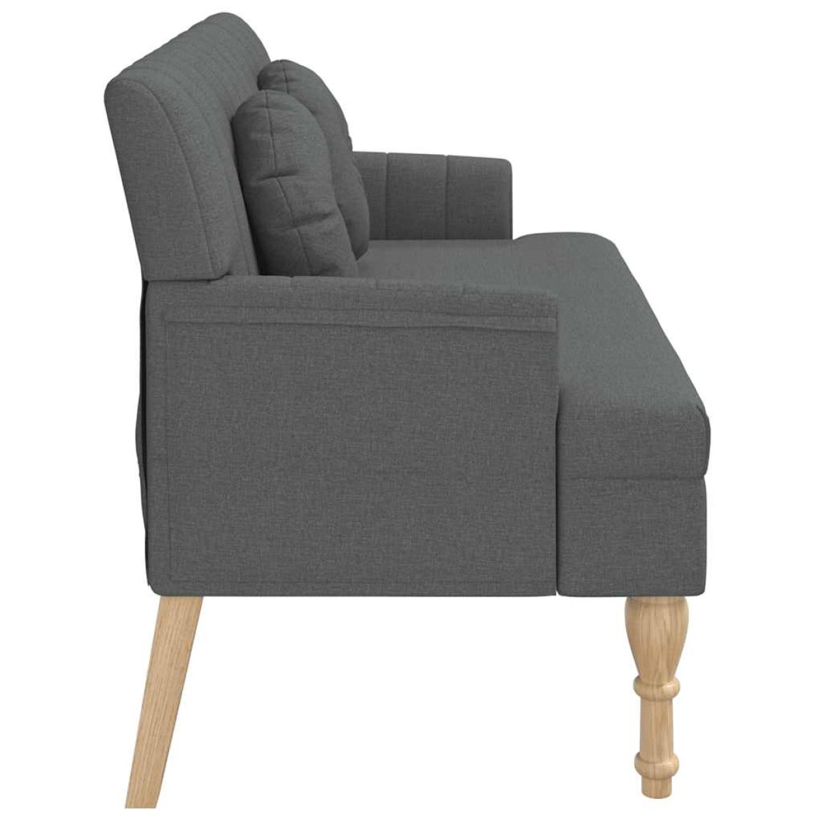 vidaXL Παγκάκι Σκούρο Γκρι 113x64,5x75,5 εκ. Υφασμάτινο με Μαξιλάρια