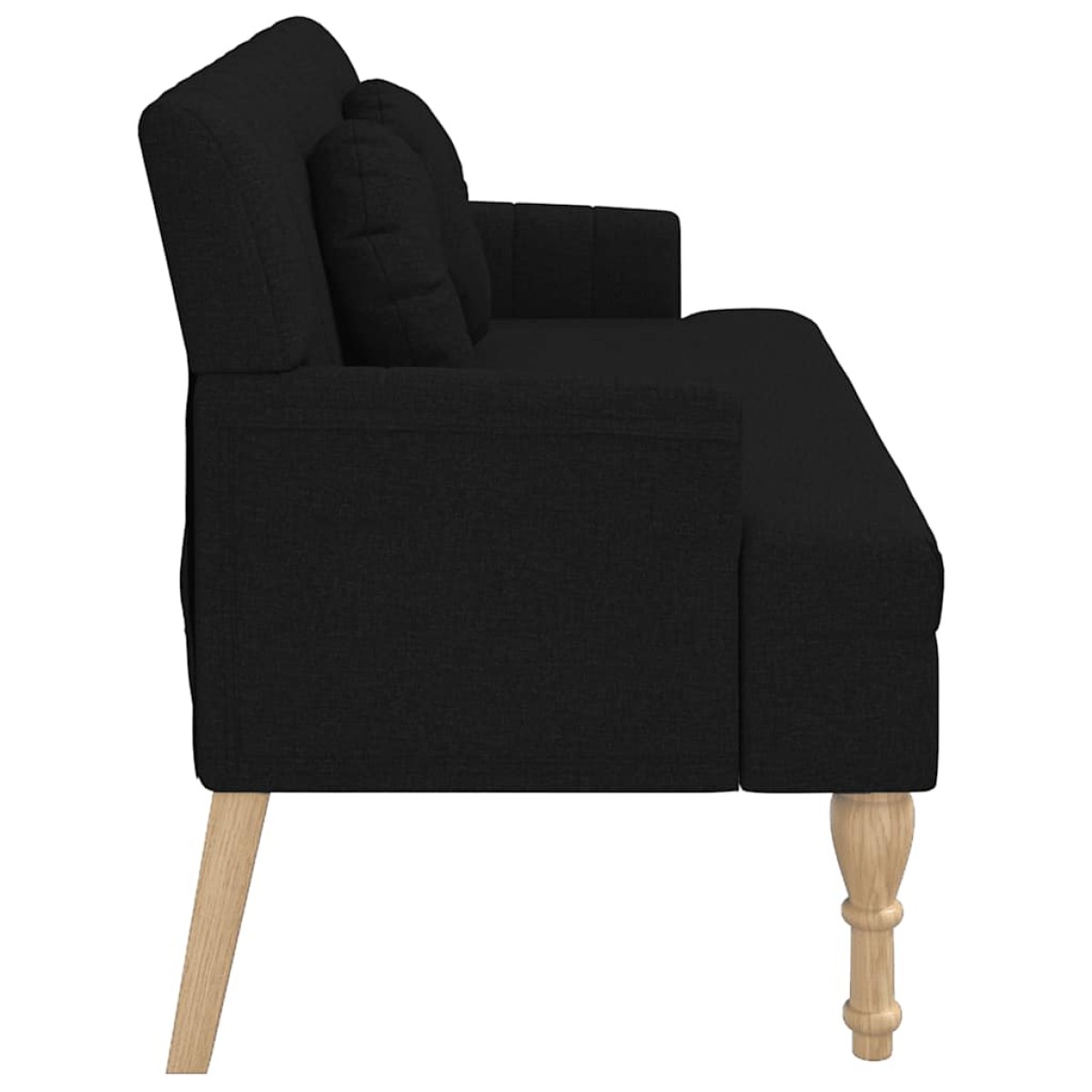 vidaXL Παγκάκι Μαύρο 113 x 64,5 x 75,5 εκ. Υφασμάτινο με Μαξιλάρια