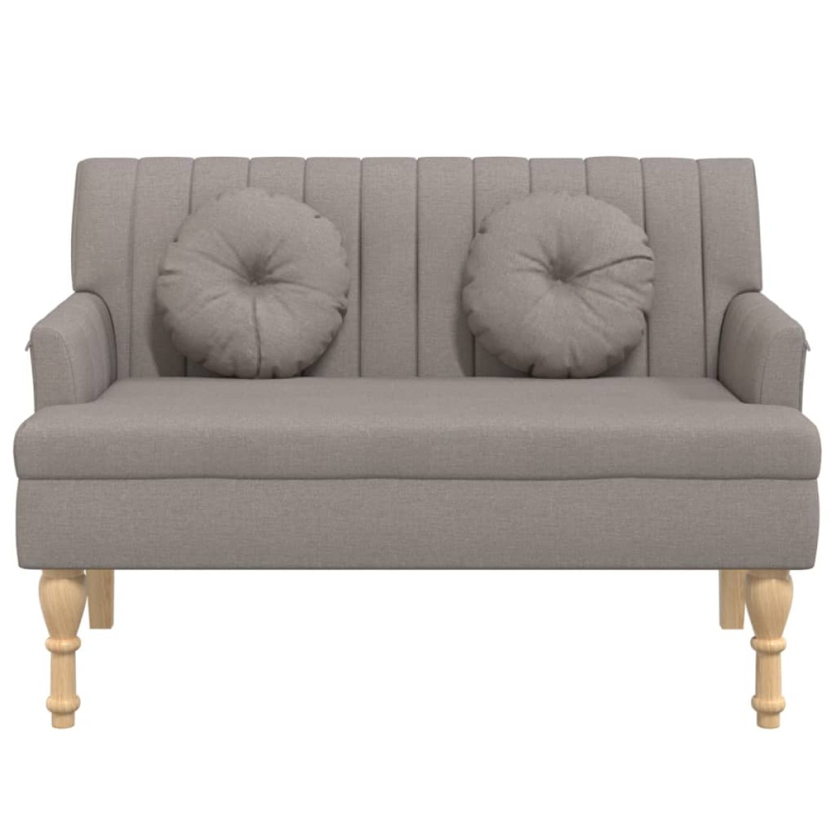 vidaXL Παγκάκι Taupe 113 x 64,5 x 75,5 εκ. Υφασμάτινο με Μαξιλάρια