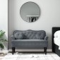vidaXL Παγκάκι Σκούρο Γκρι 120,5 x 65 x 75 εκ. Βελούδινο με Μαξιλάρια