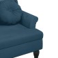 vidaXL Παγκάκι με Μαξιλάρια Μπλε 120,5 x 65 x 75 εκ. Βελούδινο