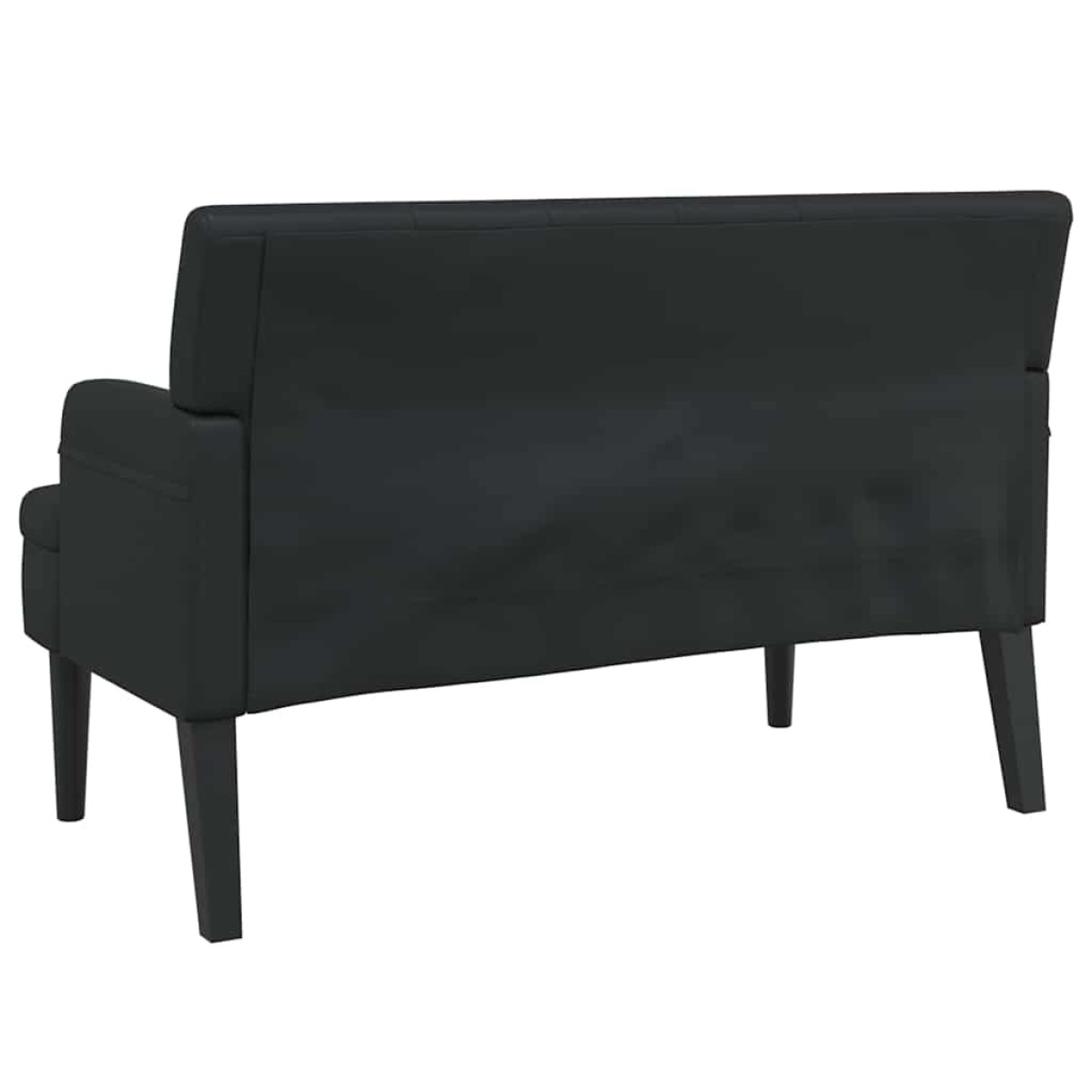 vidaXL Παγκάκι με Πλάτη Μαύρο 112x65,5x75 εκ. από Συνθετικό Δέρμα