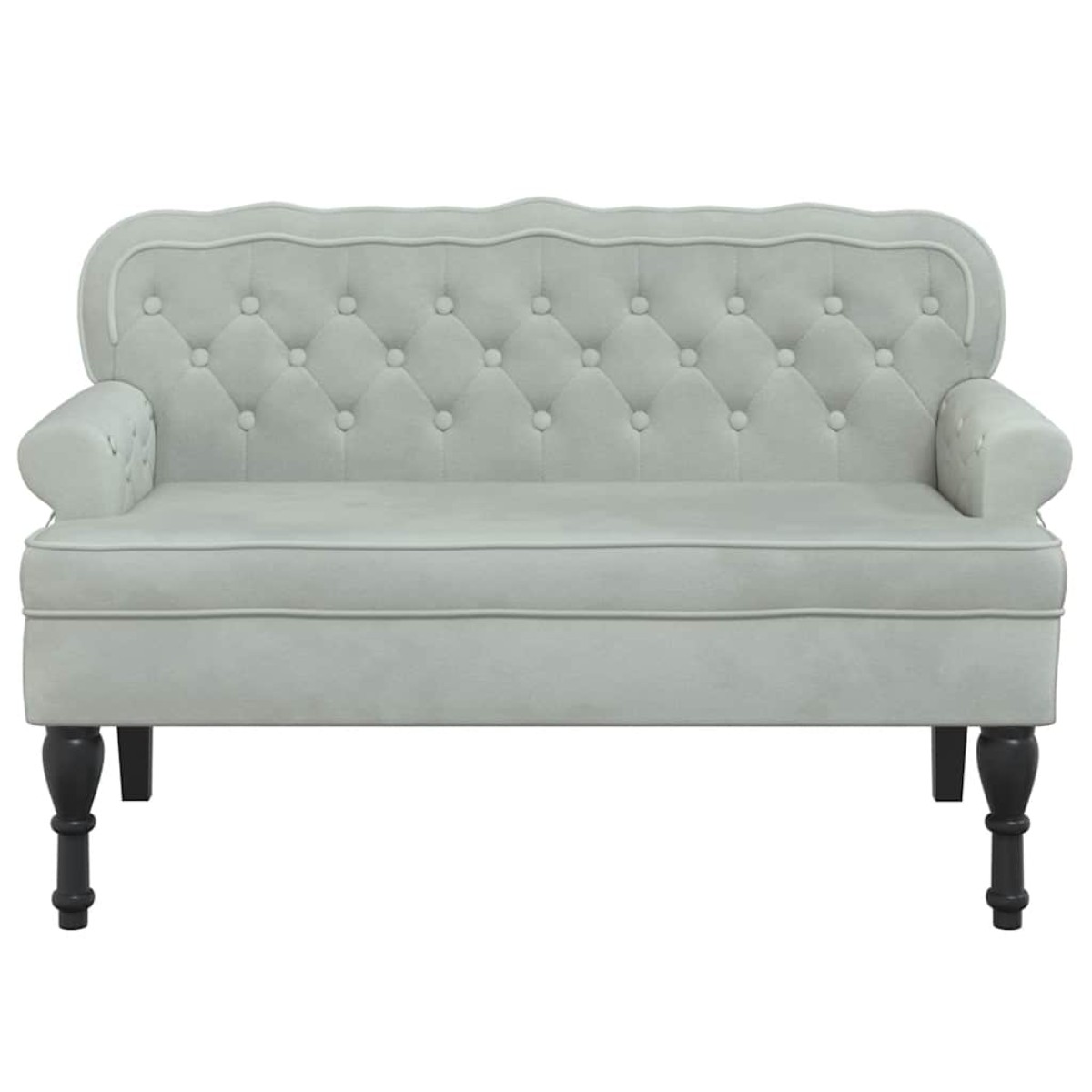vidaXL Παγκάκι με Πλάτη Ανοιχτό Γκρι 119,5x64,5x75 εκ. Βελούδινο