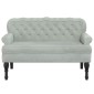 vidaXL Παγκάκι με Πλάτη Ανοιχτό Γκρι 119,5x64,5x75 εκ. Βελούδινο
