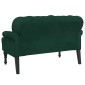 vidaXL Παγκάκι με Πλάτη Σκούρο Πράσινο 119,5x64,5x75 εκ. Βελούδινο