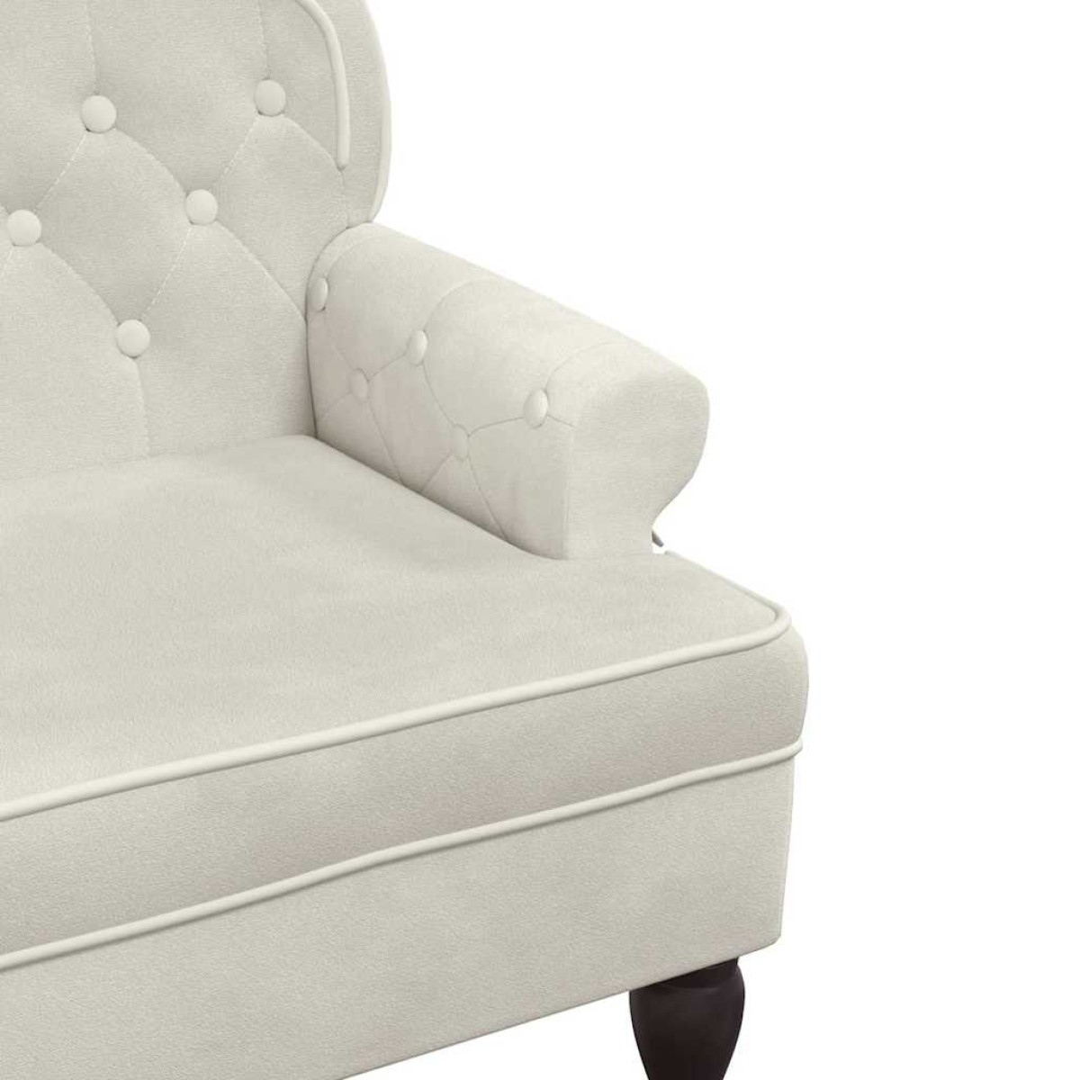 vidaXL Παγκάκι με Πλάτη Κρεμ 119,5x64,5x75 εκ. Βελούδινο