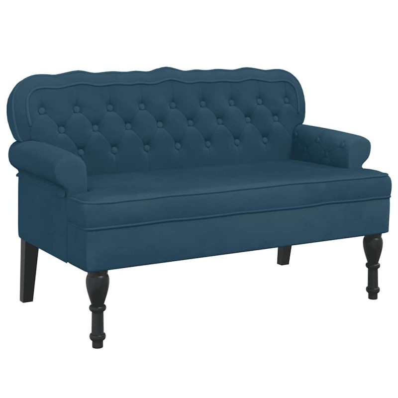 vidaXL Παγκάκι με Πλάτη Μπλε 119,5x64,5x75 εκ. Βελούδινο
