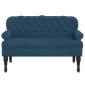 vidaXL Παγκάκι με Πλάτη Μπλε 119,5x64,5x75 εκ. Βελούδινο