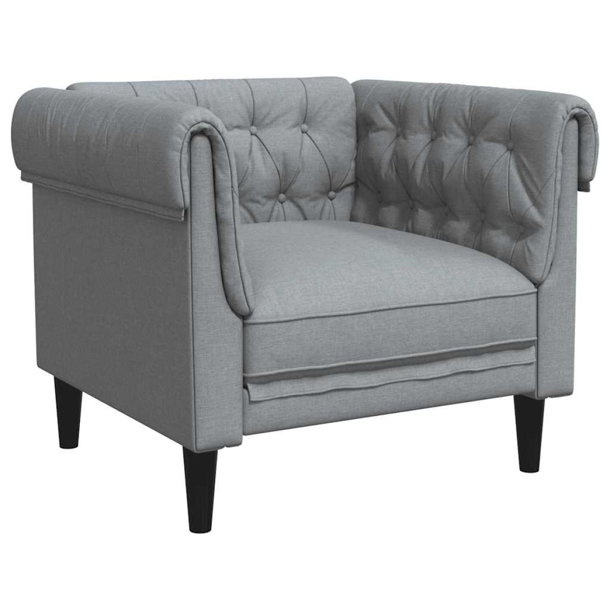 vidaXL Πολυθρόνα Chesterfield Ανοιχτό Γκρι Υφασμάτινη