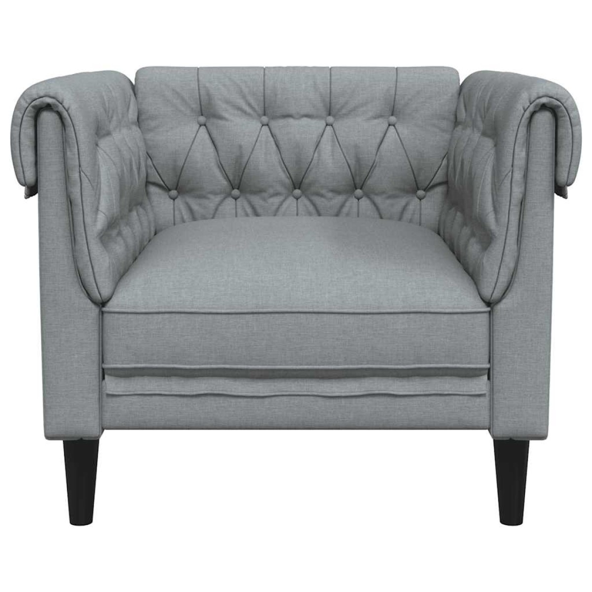 vidaXL Πολυθρόνα Chesterfield Ανοιχτό Γκρι Υφασμάτινη
