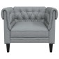 vidaXL Πολυθρόνα Chesterfield Ανοιχτό Γκρι Υφασμάτινη