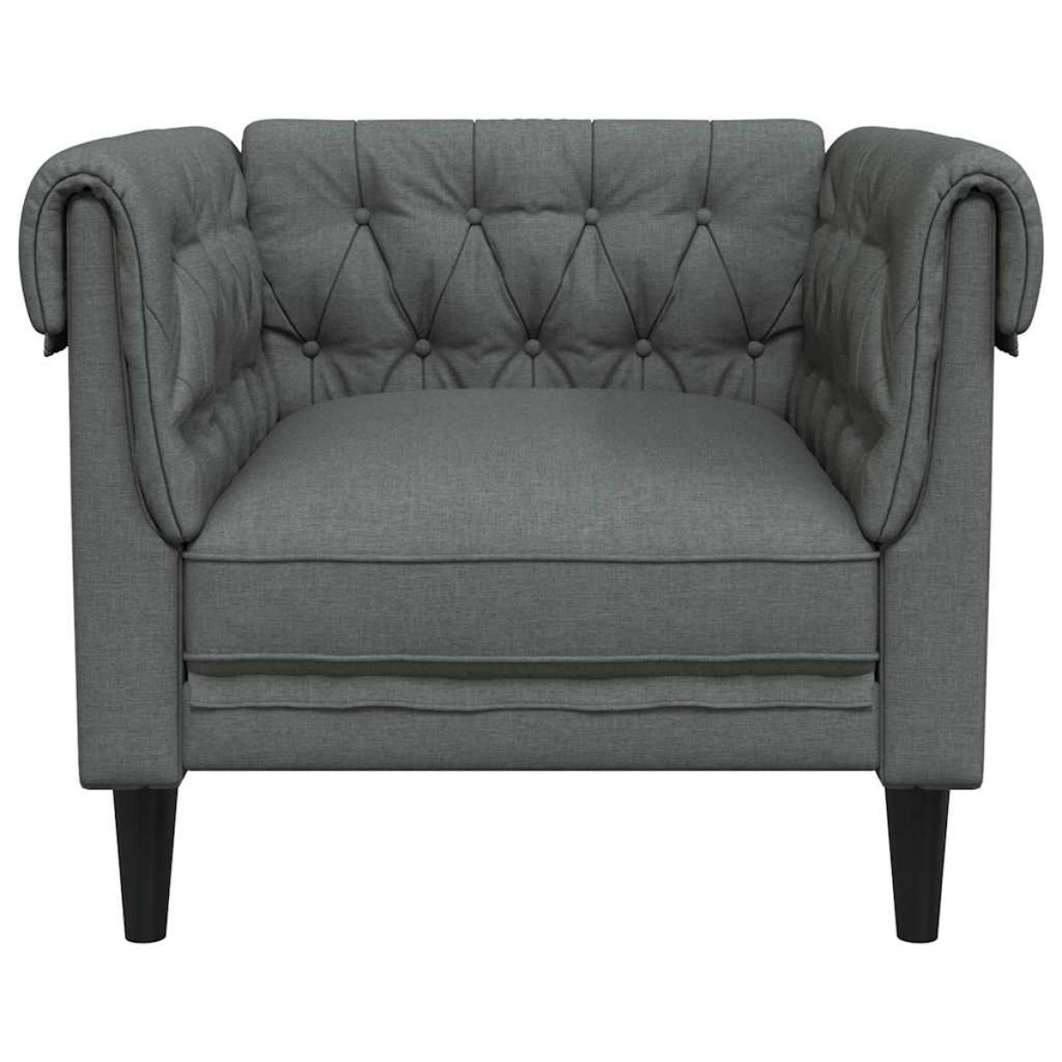 vidaXL Πολυθρόνα Chesterfield Σκούρο Γκρι Υφασμάτινη