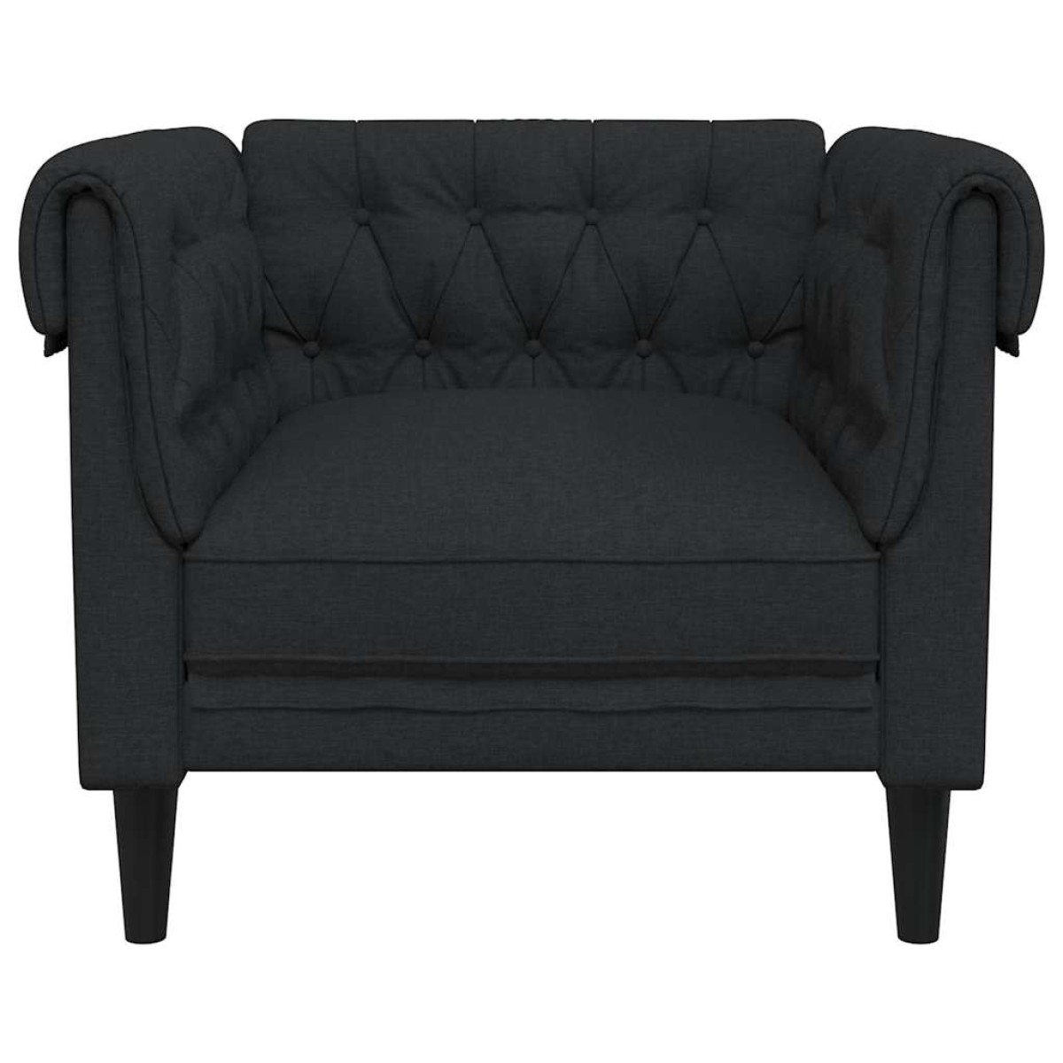 vidaXL Πολυθρόνα Chesterfield Μαύρο Υφασμάτινη