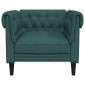vidaXL Πολυθρόνα Chesterfield Σκούρο Πράσινο Υφασμάτινη