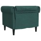 vidaXL Πολυθρόνα Chesterfield Σκούρο Πράσινο Υφασμάτινη