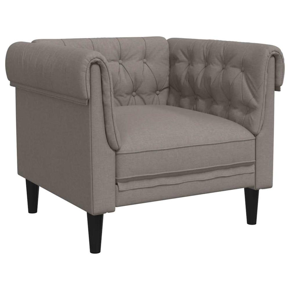 vidaXL Πολυθρόνα Chesterfield Taupe Υφασμάτινη